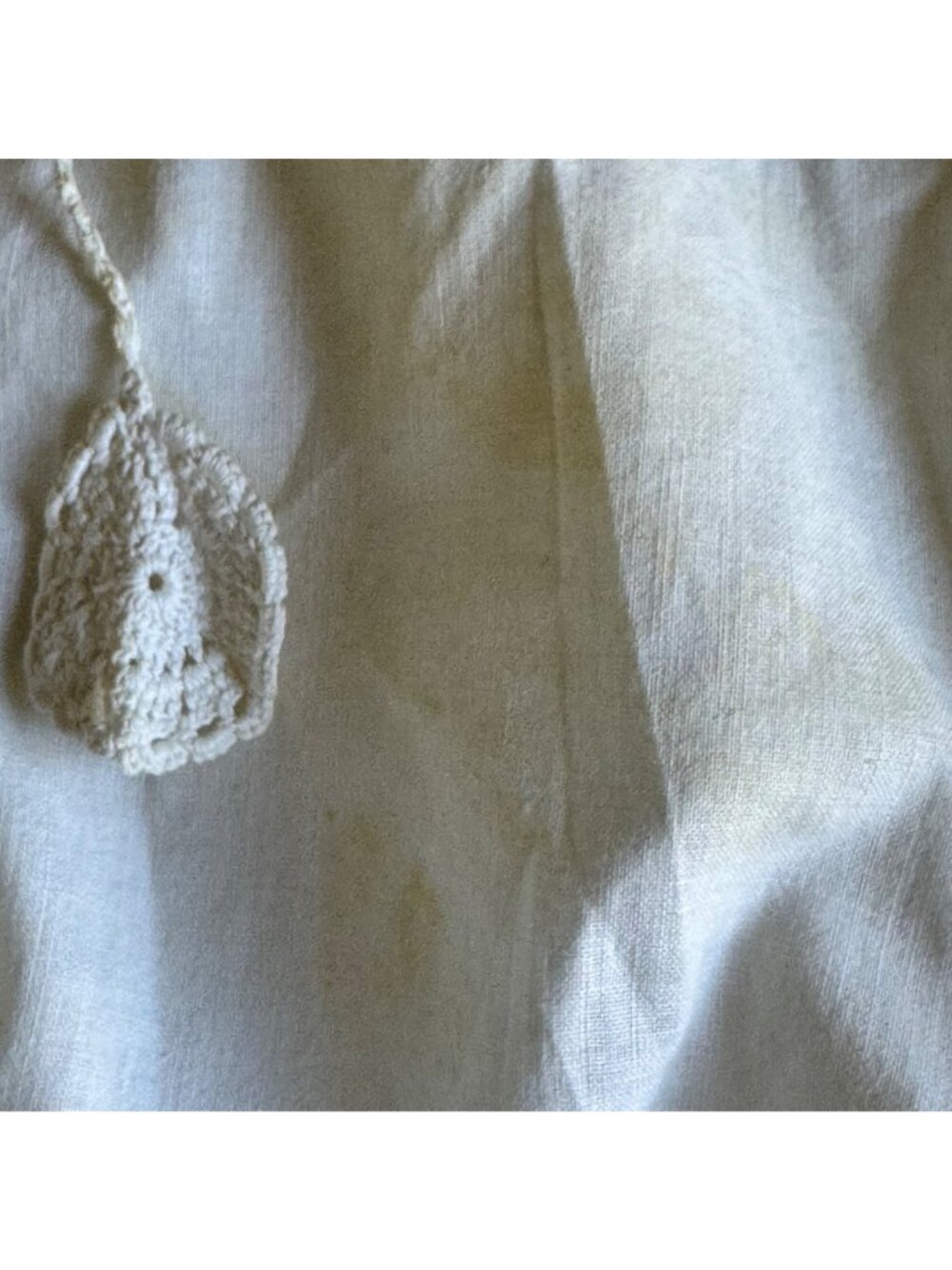 Antique Edwardian Corset Cover Camisole M Cream Crochet Yoke Lace Peasant Blouse - Picture 7 of 15